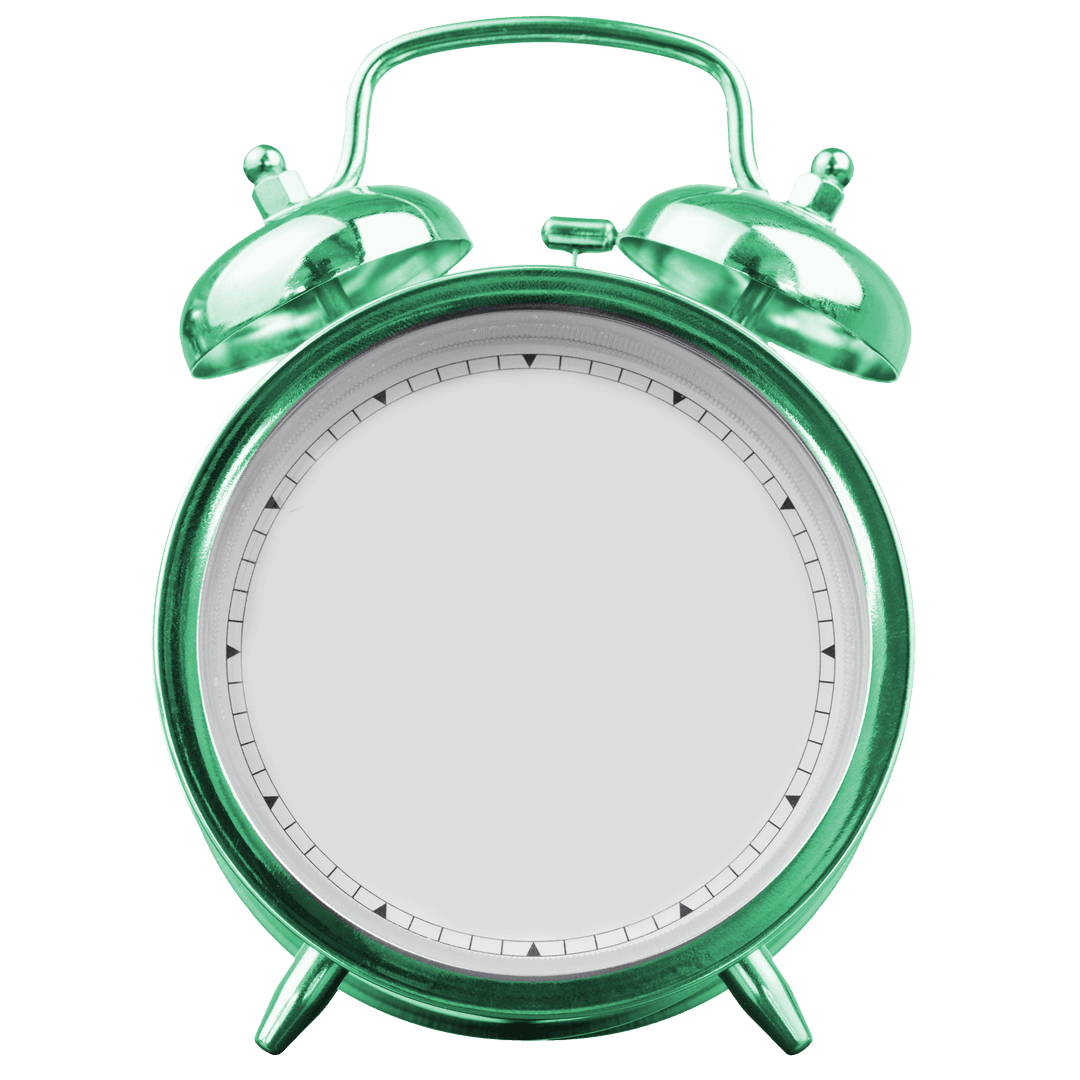 Transparent Green Alarm Clock No Hands Creative Circular Shape