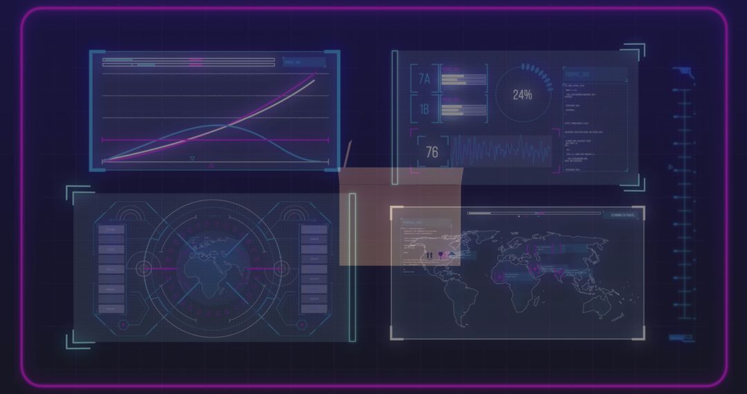 Futuristic Data Visualization Dashboard Interface
