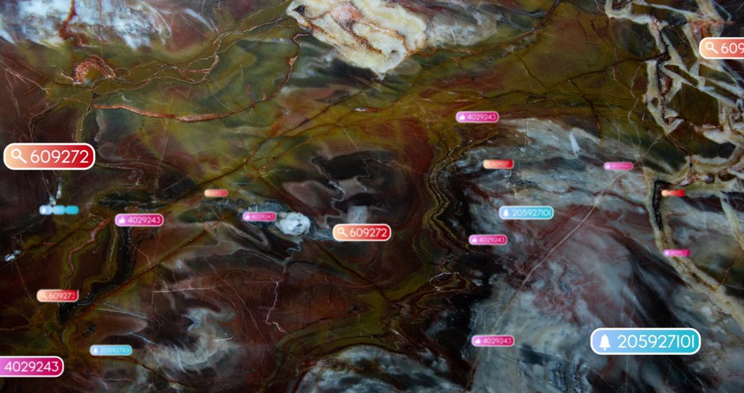 Global Social Media Connections on Natural Stone Backdrop