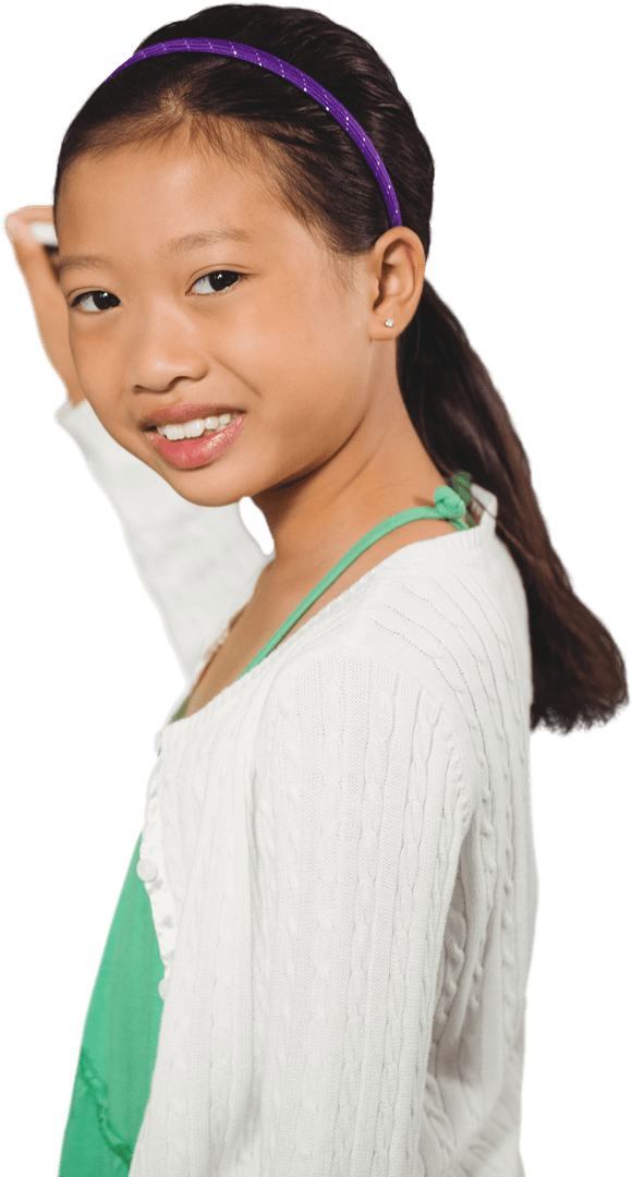 Transparent Background of Smiling Student Writing Notes