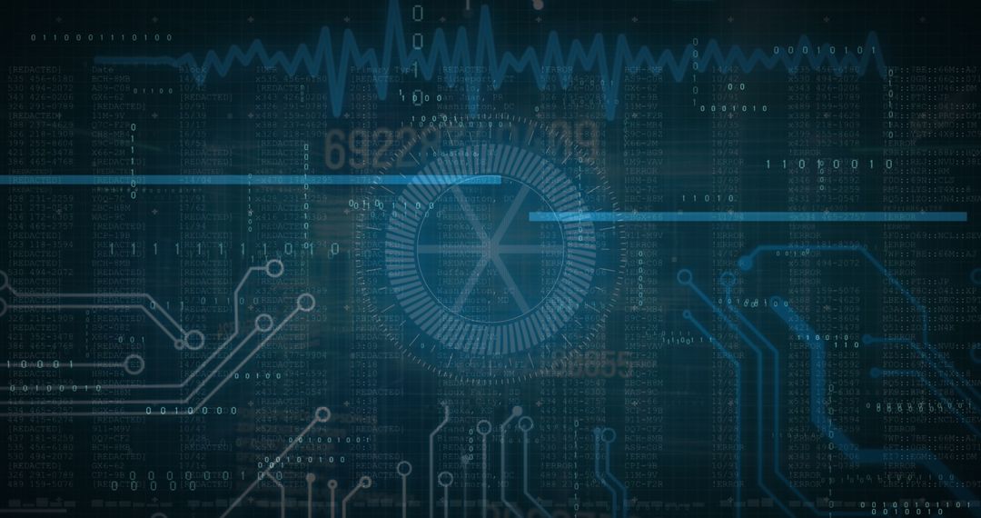 Futuristic Digital Circuit and Data Processing Background