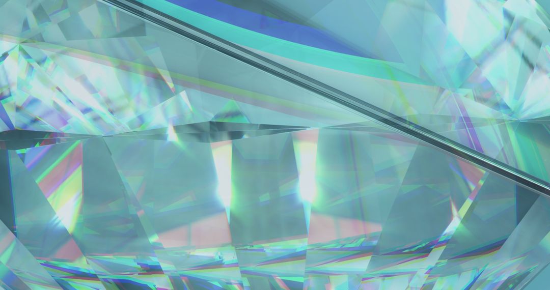 Shimmering Geometric Diamonds with Prismatic Light Reflection