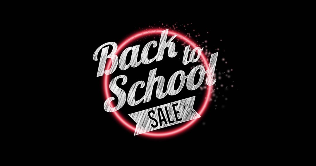 Back to School Sale Neon Text with Digital Effects