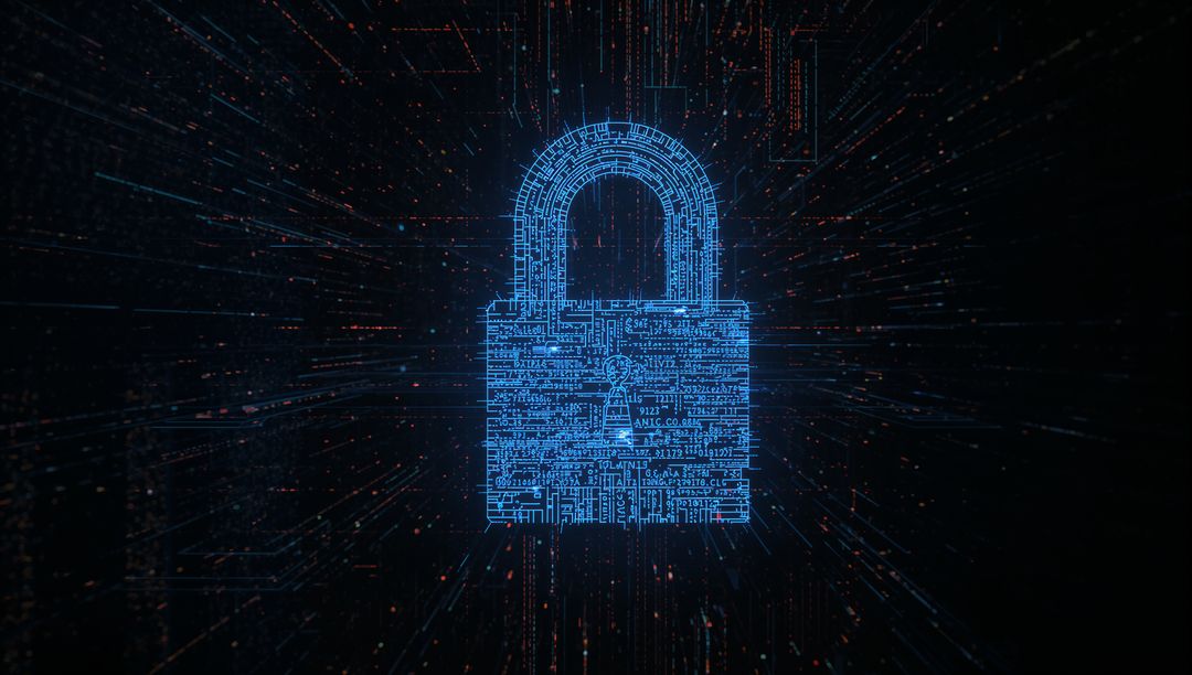 Digital Padlock Representing Cybersecurity Technology