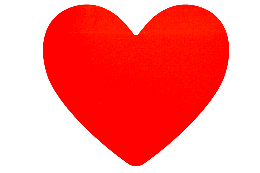 Red Heart on Transparent Background Symbolizing Love