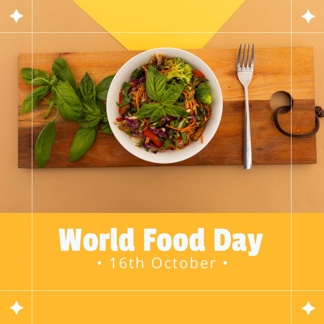 World Food Day Celebration with Healthy Salad Dish