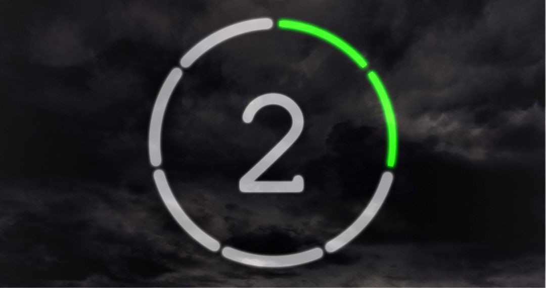 Dynamic Countdown Against Stormy Clouds Background