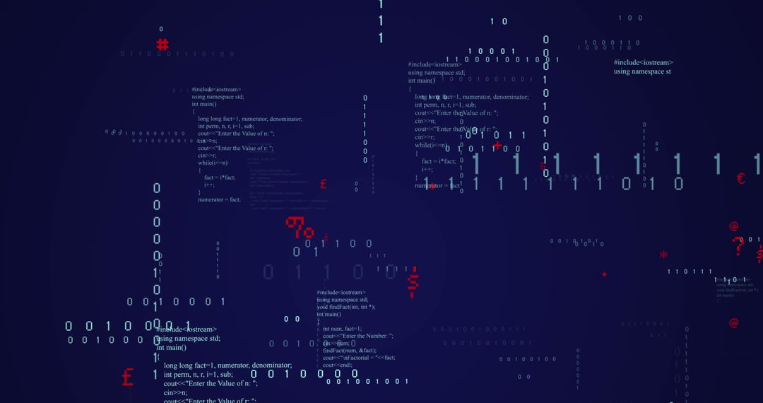 Digital Interface with Binary Code and Tech Symbols - Free Images, Stock Photos and Pictures on Pikwizard.com