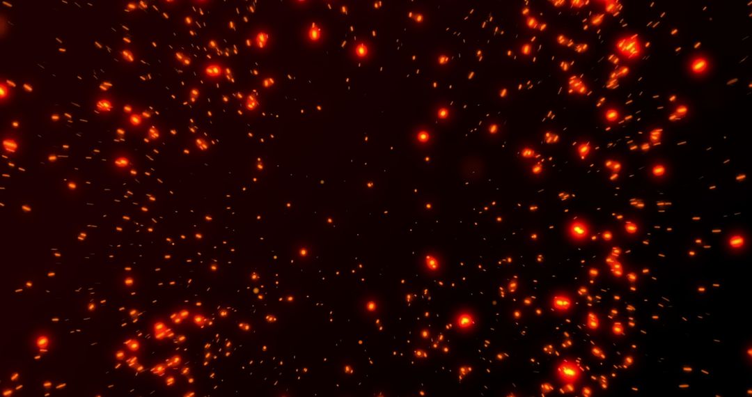 Glowing Red Particles on Black Background