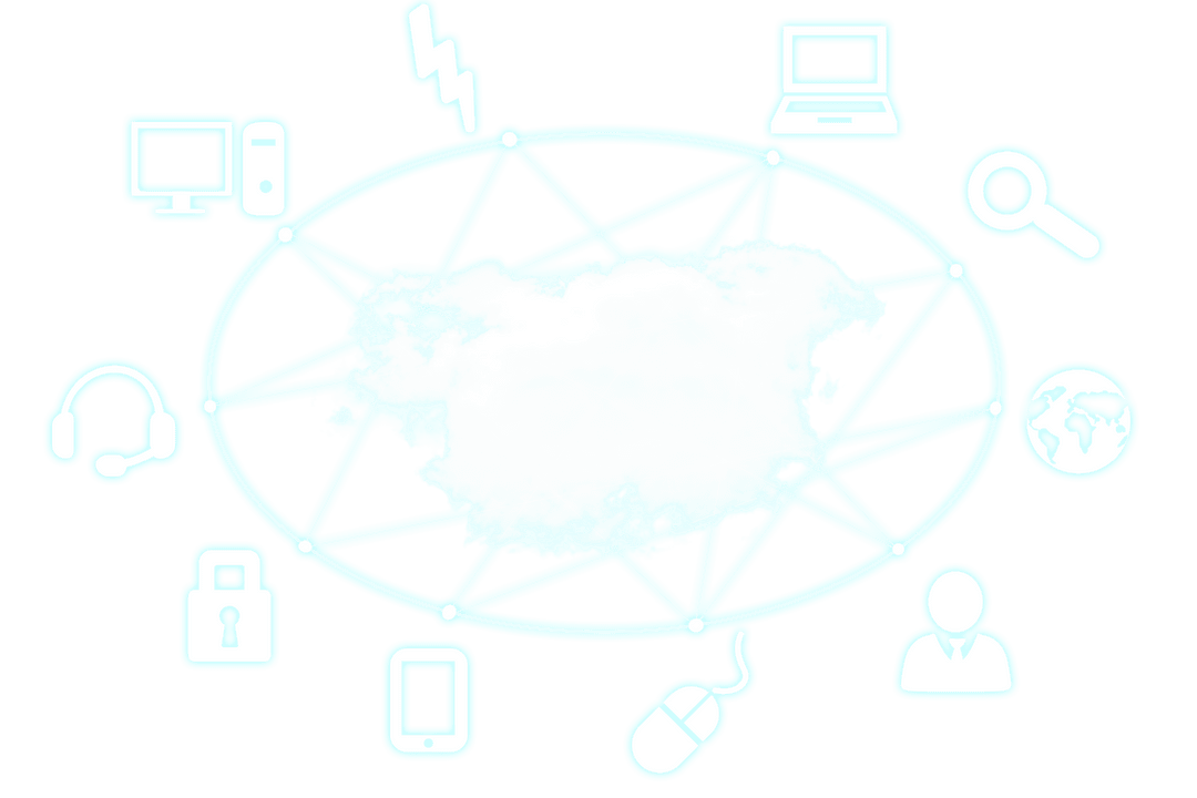 Transparent Cloud Connectivity Network and Technology Icons
