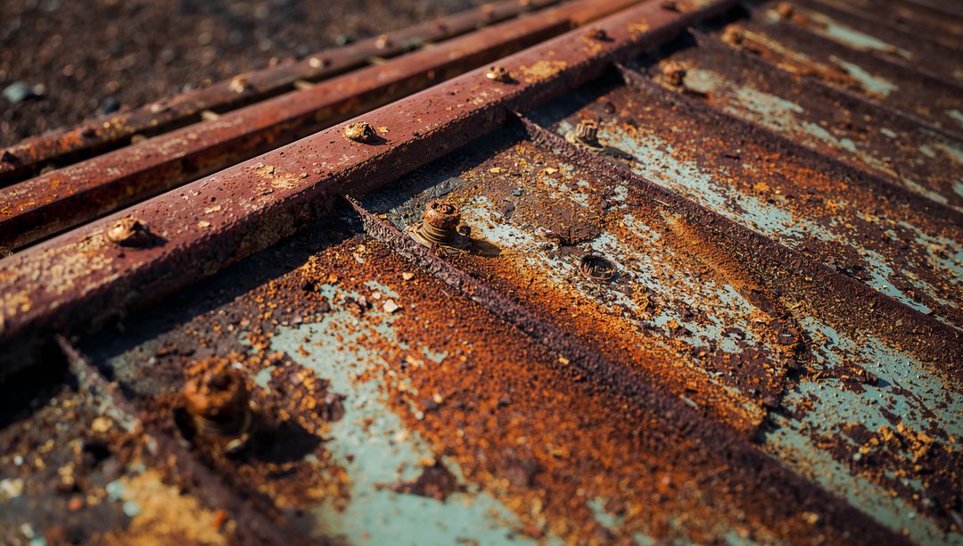 Rusty Corrugated Metal with Bolts and Soft Light