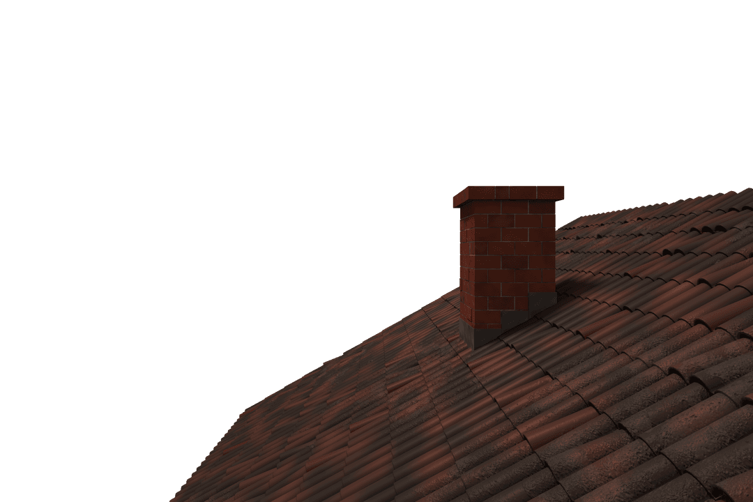 Transparent Chimney on Rooftop Vector Illustration