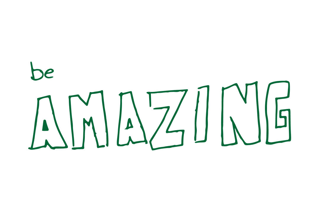 Inspiring Motivational 'Be Amazing' Text on Transparent Background