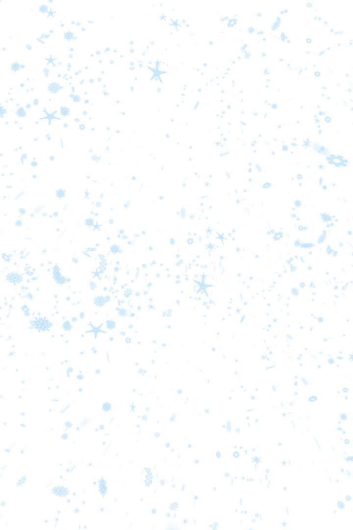 Starry Sky Blue Snowflakes on Transparent Background