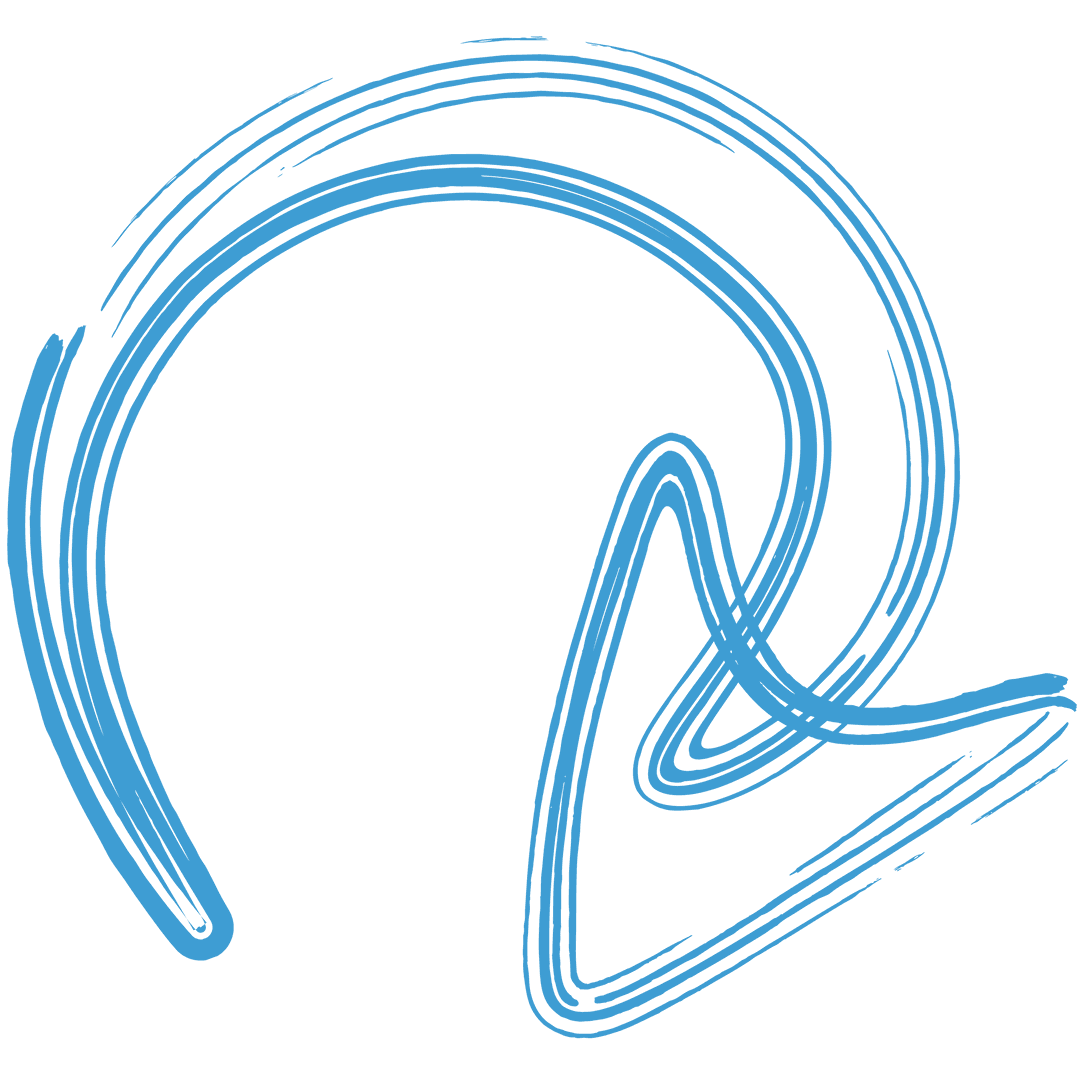 Digital Blue Curved Arrow on Transparent Background