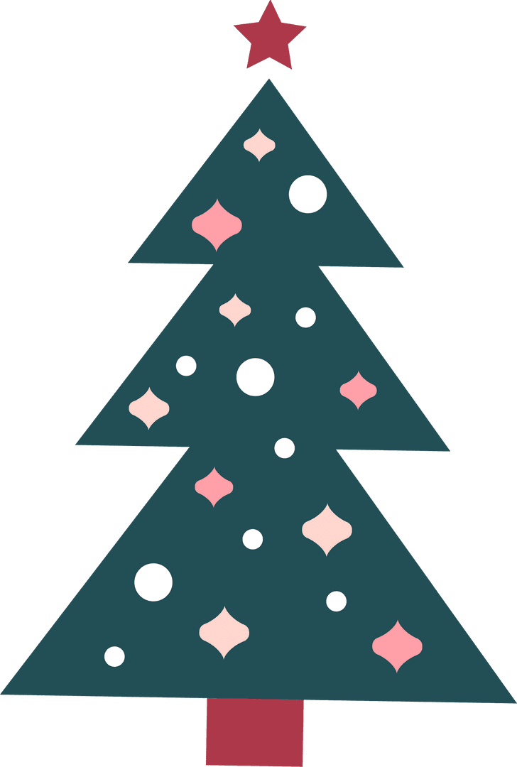Minimalist Vector Christmas Tree Transparent Background