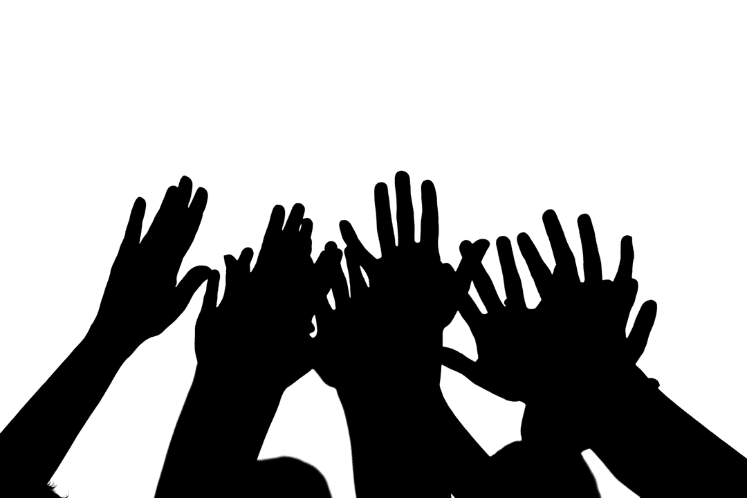 Transparent Silhouette Illustration of High Fiving Hands