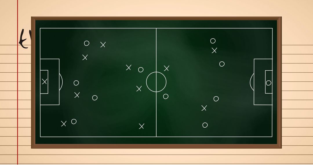 Soccer Strategy Board with Tactics and Formations Neatly Arranged