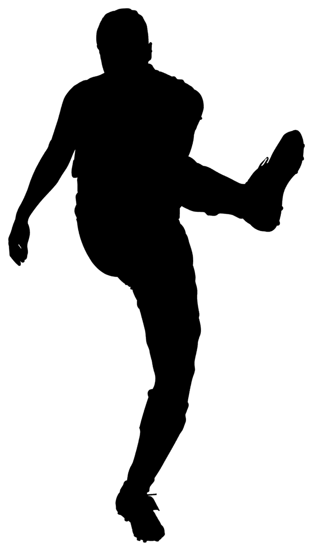 Transparent Silhouette of Athlete Kicking a High Leg