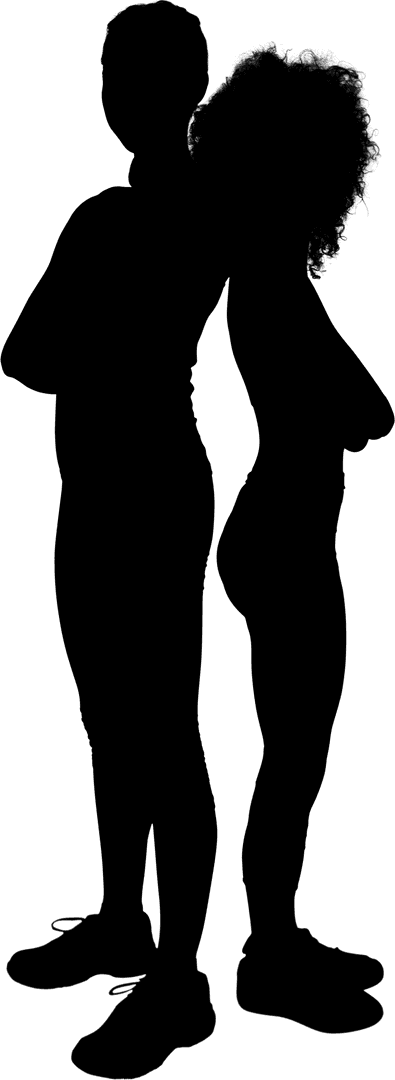 Dynamic Sporty Silhouettes Illustrating Exercise on Transparent Background