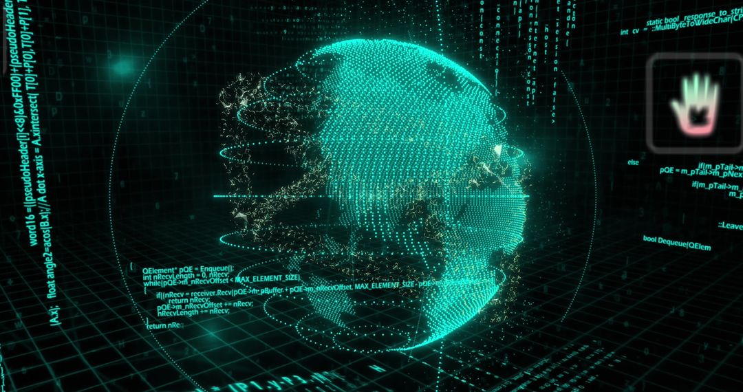 Futuristic Digital Globe With Binary Codes and Programming Language - Free Images, Stock Photos and Pictures on Pikwizard.com