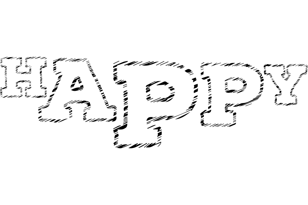 Happy Text with Transparent Background Concept