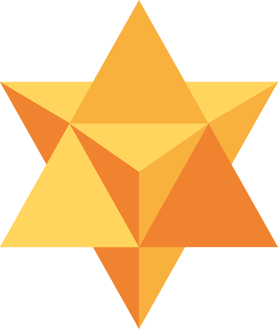 Yellow Geometric Star on Transparent Background for Celebrations