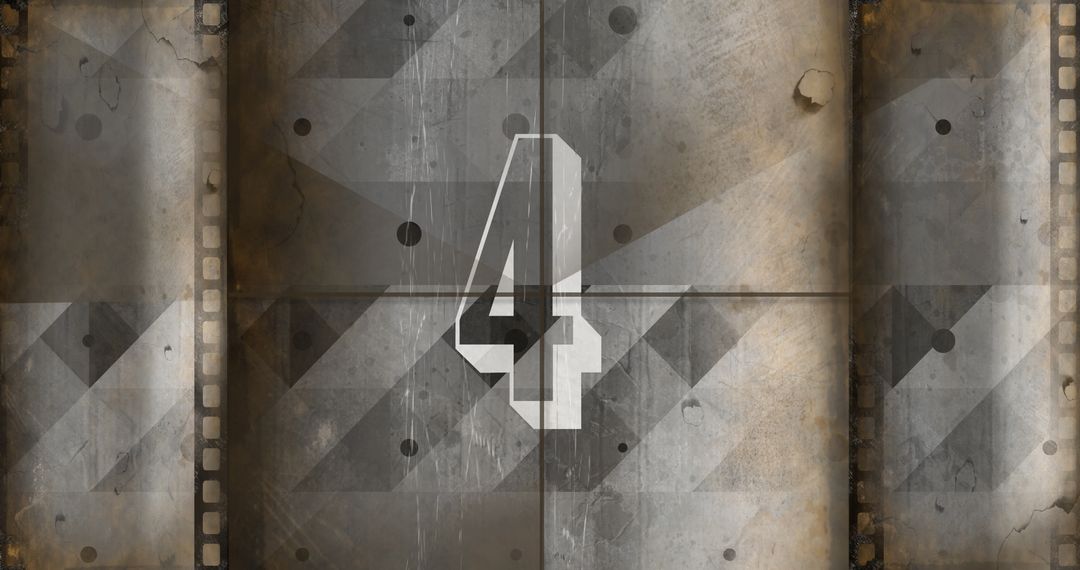 Retro Film Countdown Against Grungy Background