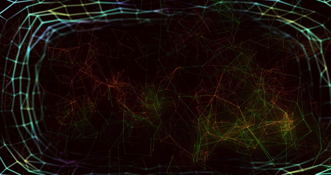 Abstract Cosmic Network with Glowing Lines