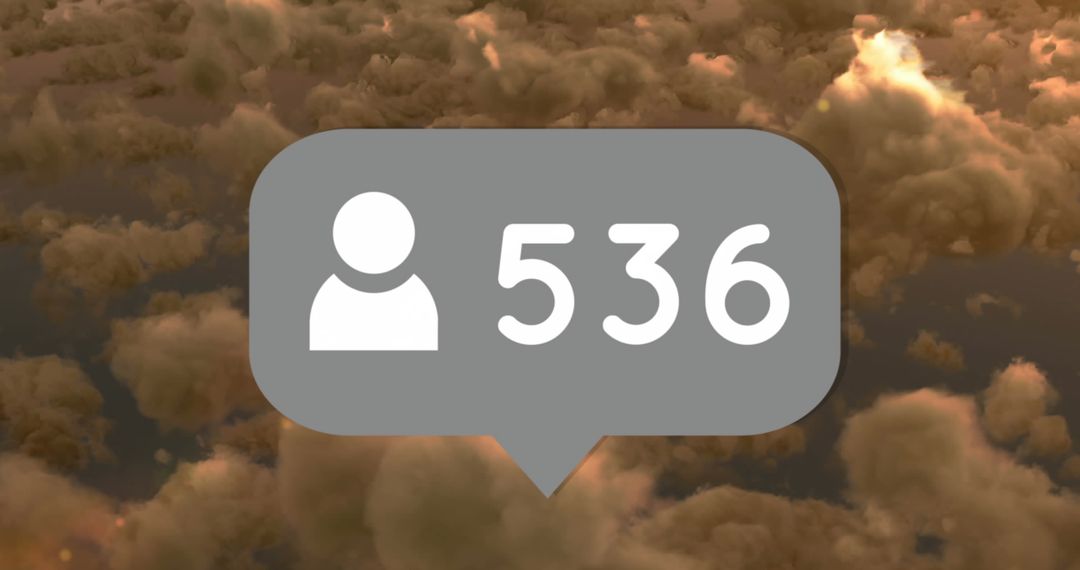Social Media Followers Notification Over Clouds