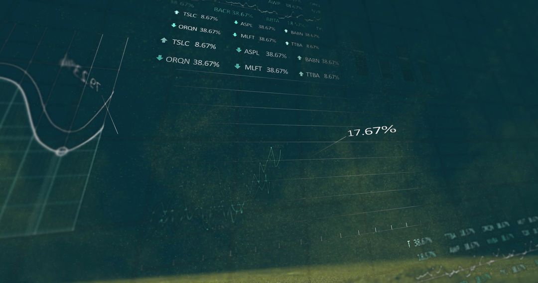 Digital Stock Market Trends Overlaid on Abstract Background