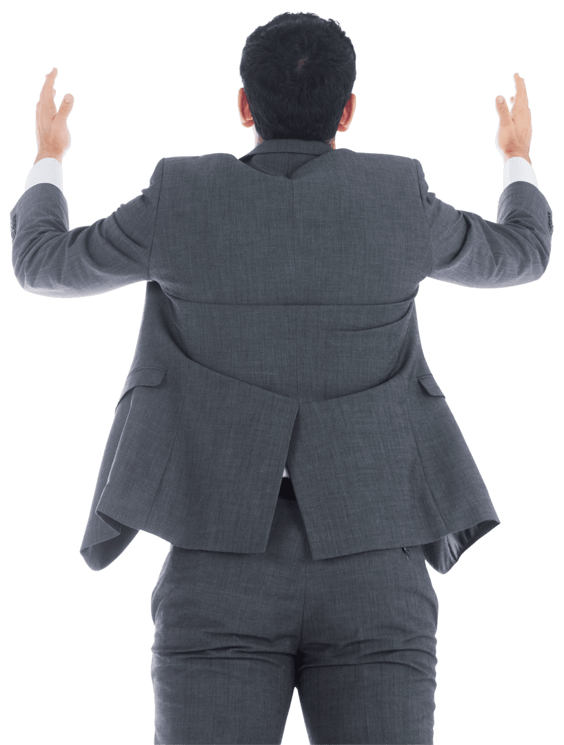 Asian Businessman Facing Away Transparent Background