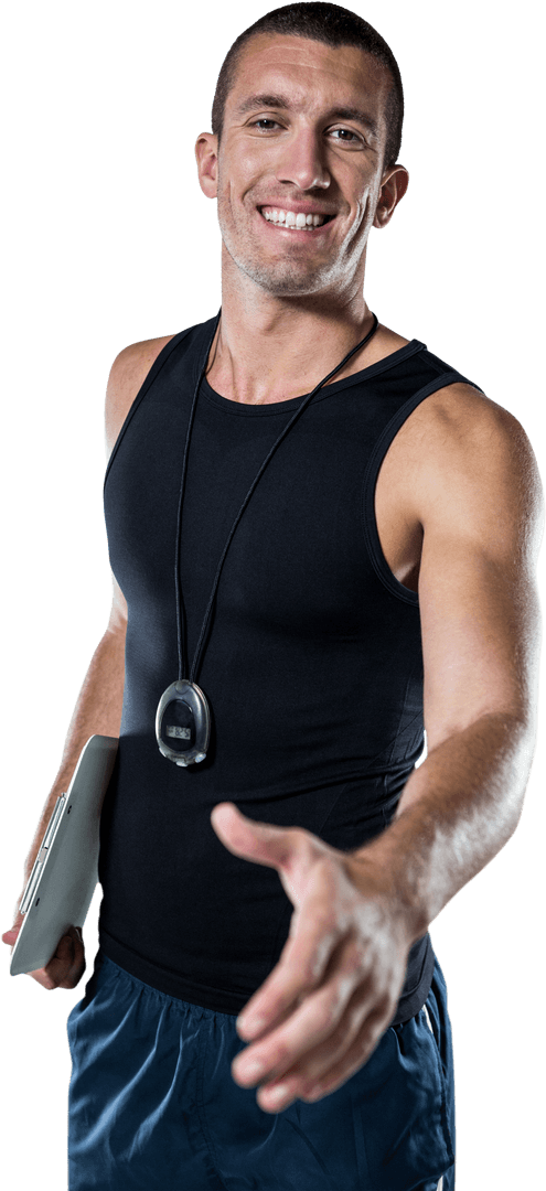 Personal Trainer Extending Handshake Invitation Transparent Background