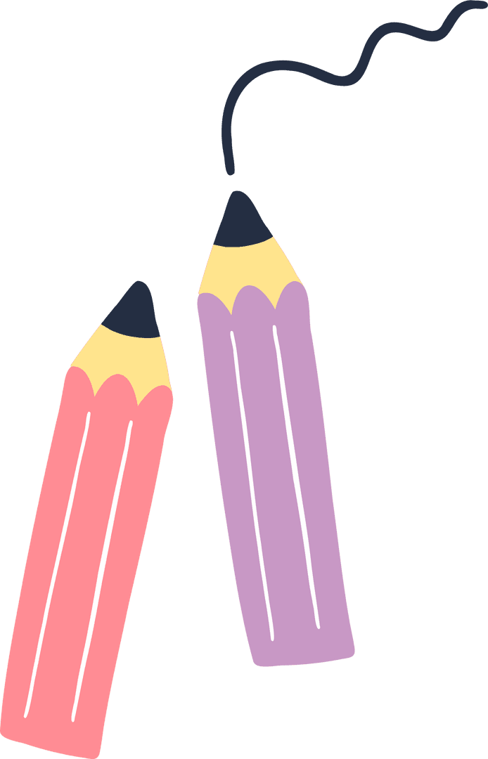 Transparent Background Fun Colored Pencils Illustrative Design