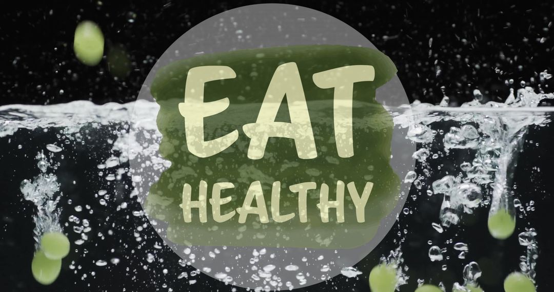Eat Healthy Text with Splashing Fruit Concept