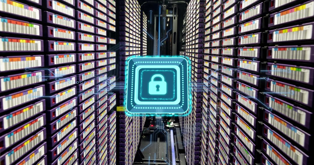 Digital Security Network in Modern Server Room