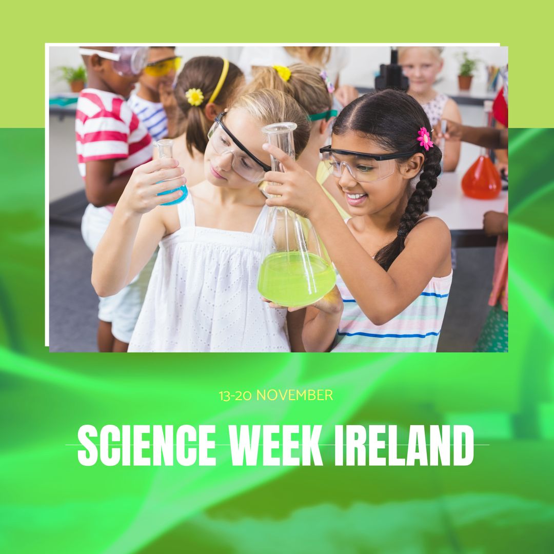 Excited Schoolchildren in Science Lab during Science Week Ireland