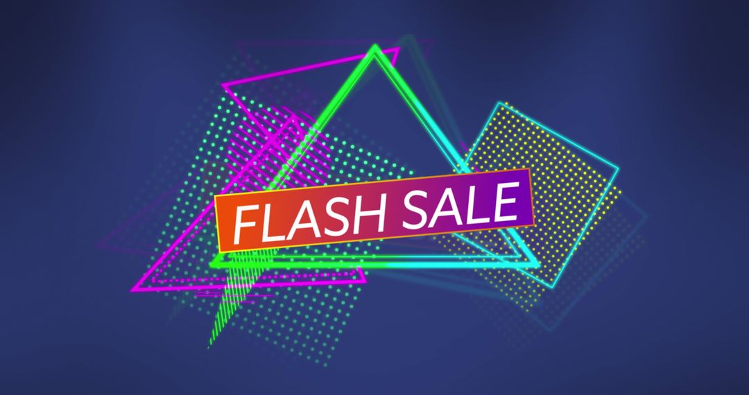 Vibrant Flash Sale Promotion with Neon Geometric Accents