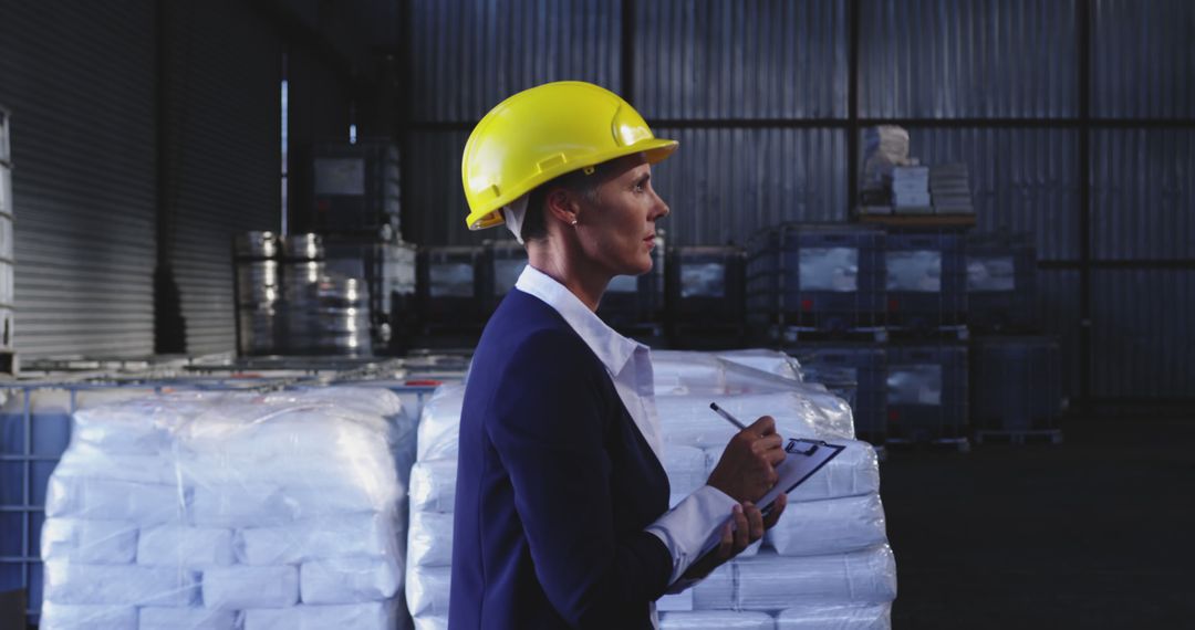 Female Warehouse Manager Inspecting Inventory - Free Images, Stock Photos and Pictures on Pikwizard.com