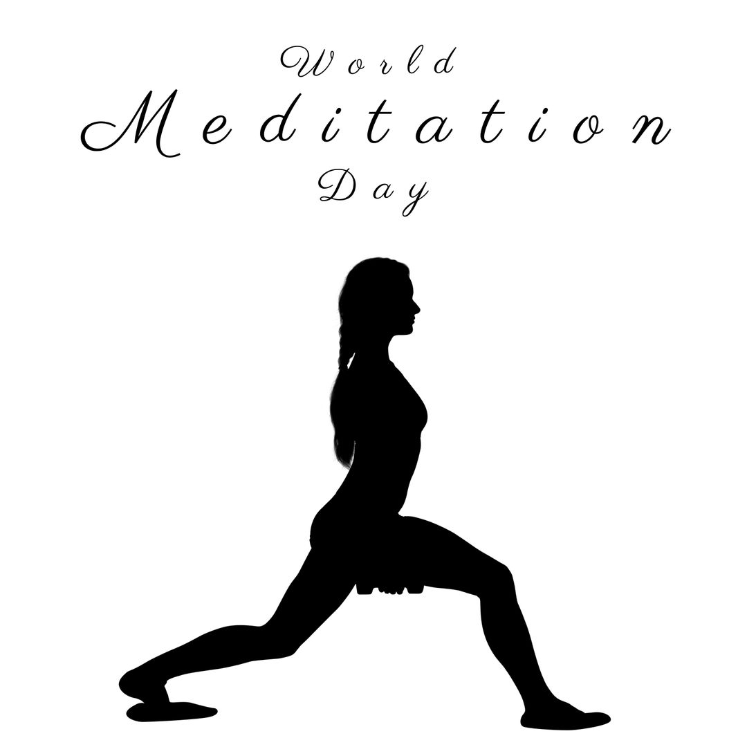 Silhouette Celebrating World Meditation Day in Yoga Pose