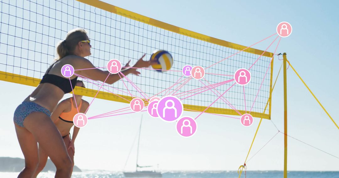 Athletic Spike in Beach Volleyball with Social Network Connectivity