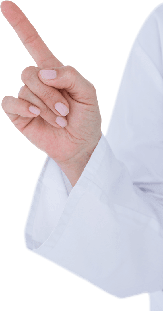 Transparent Businesswoman Hand Gesturing Pointing Finger