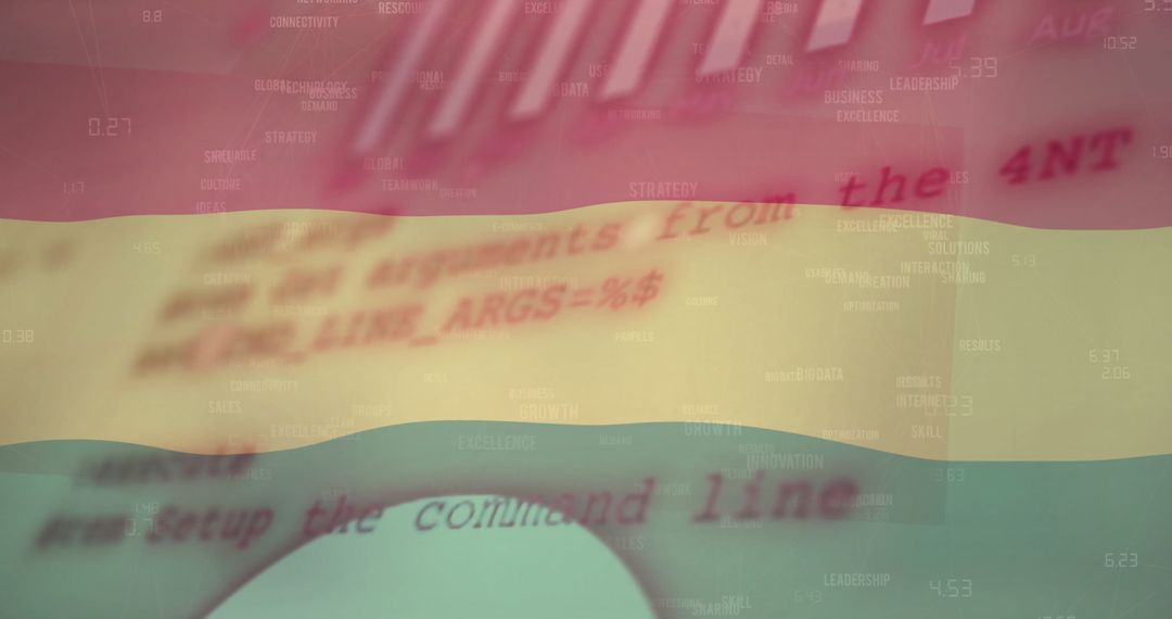 Digital Financial Data Overlayed on Bolivian Flag Concept