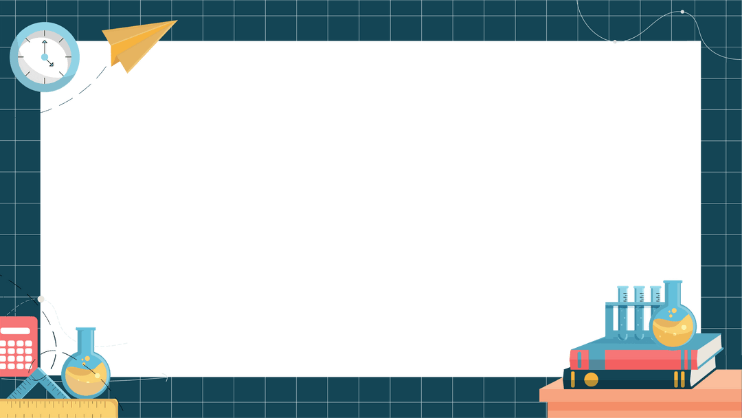 Transparent Science Educational Template with Stationery and Flasks