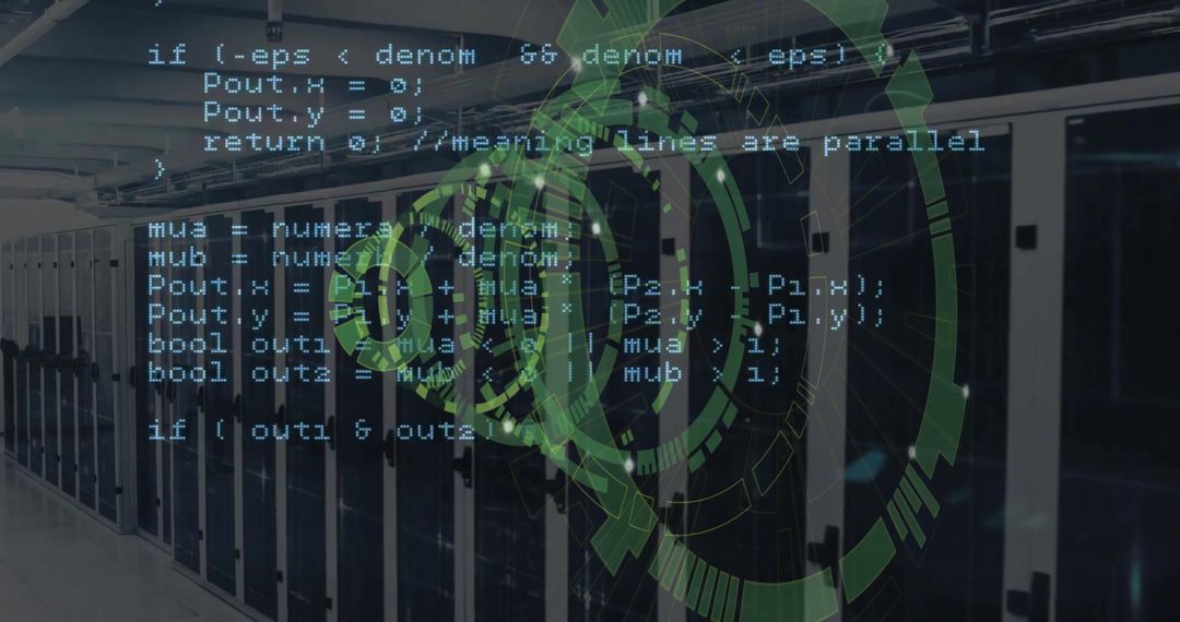 Cybersecurity Interface in Modern Data Center Server Room