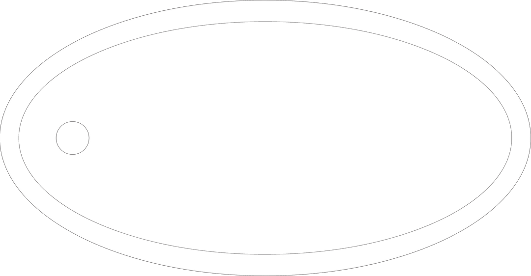 Transparent Oval Label Tag with Copy Space on White Background