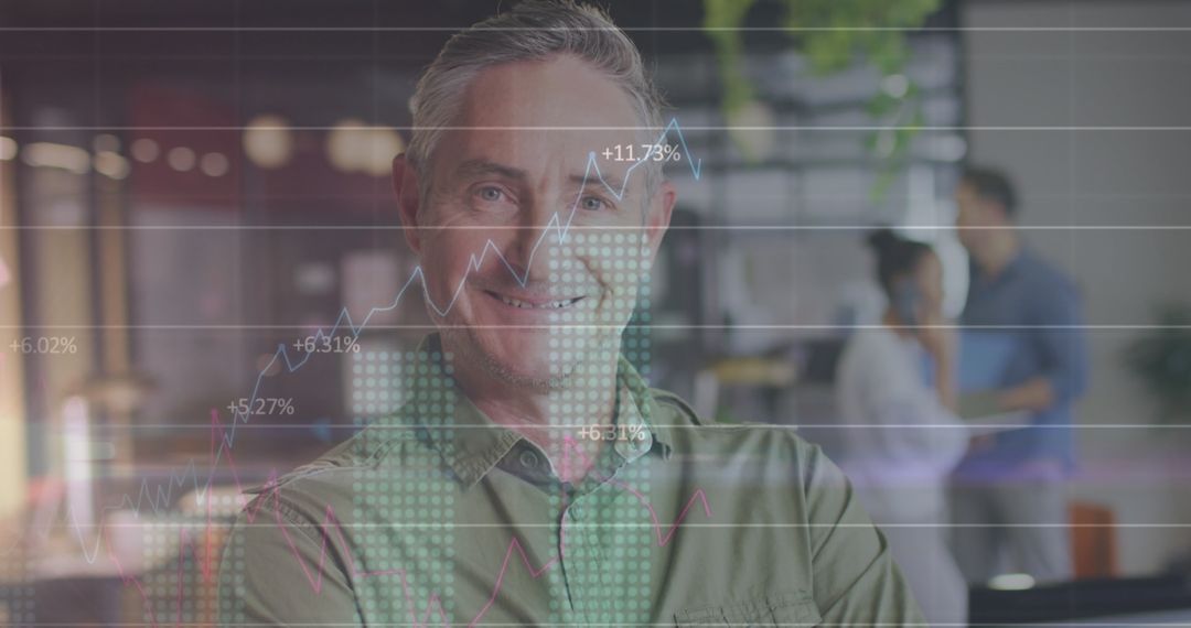 Analyst Reviewing Financial Data in Office Environment