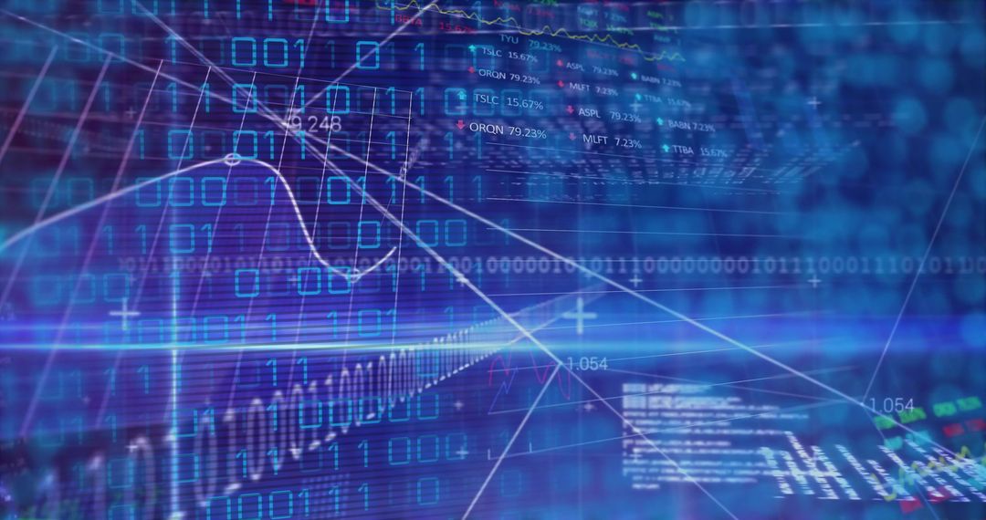 Abstract Digital Data Visualization with Financial Graphs