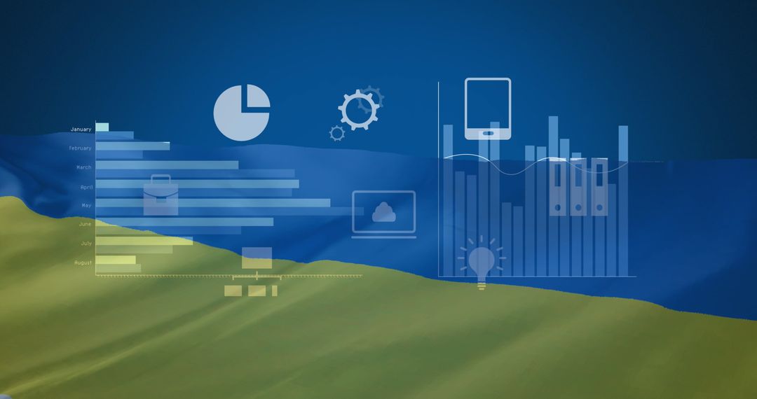 Financial Data Processing Over Ukraine Flag