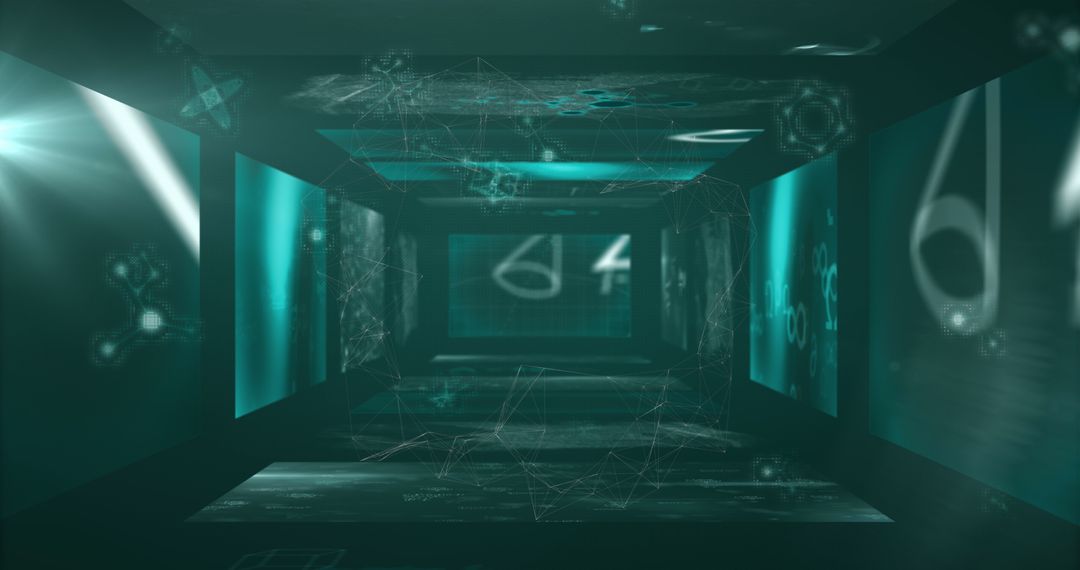 Virtual Futuristic Tunnel with Mathematical Equations